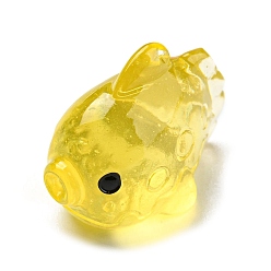 Yellow Resin Flounder Ornament, Micro Landscape Fish Tank Decortione, Yellow, 19x25x14mm