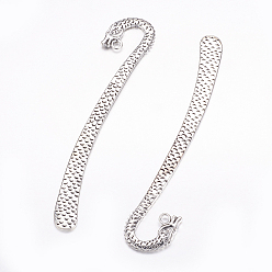 Antique Silver Tibetan Style Alloy Bookmarks, Lead Free and Cadmium Free, Antique Silver, 123x26x2.5mm, Hole: 3.5mm