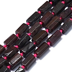 Garnet Natural Garnet Beads Strands, Nuggets, 6~12x6~7mm, Hole: 0.8mm, about 26~35pcs/strand, 15.55''~16.14''(39.5~41cm)