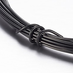 Noir Fil d'aluminium rond, fil d'artisanat en métal pliable, pour les projets de bricolage et d'artisanat, noir, Jauge 15, 1.5mm, 5 m/rouleau (16.4 pieds/rouleau)