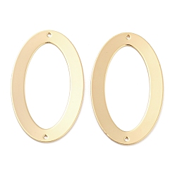 Настоящее золото 18K Подвески из латуни, овальные кольца, реальный 18 k позолоченный, 44x27x0.5 мм, отверстие : 1.4 мм