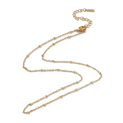 Real 18K Gold Plated 201 Stainless Steel Satellite Chain Necklace for Men Women, Real 18K Gold Plated, 17.72 inch(45cm)
