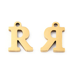 Letter R 201 encantos de acero inoxidable, alfabeto, letter.r, 9x6.5x1 mm, agujero: 1 mm