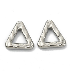 Stainless Steel Color 304 Stainless Steel linking Rings, Hammered, Triangle, Stainless Steel Color, 13.9x13.2x2.7mm, Inner Diameter: 7x6mm