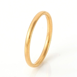 Golden 201 Stainless Steel Plain Band Rings, Golden, US Size 4(14.8mm), 1.5mm
