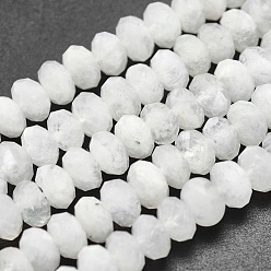 Rainbow Moonstone Natural Rainbow Moonstone Beads Strands, Rondelle, Faceted, 6~6.5x4mm, Hole: 1mm, about 100pcs/strand, 15.3 inch(39cm)