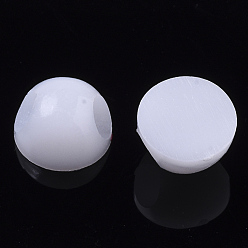 Blanc Opaque comme des perles en plastique, pour cabochons dos plat, les résultats de cheveux, accessoires de cravate à cheveux bricolage, blanc, 9x6mm, trou: 3.5 mm, environ 2000 PCs / sachet 