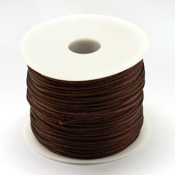 Brun De Noix De Coco Fil de nylon, corde de satin de rattail, brun coco, 1.5 mm, environ 100 verges / rouleau (300 pieds / rouleau)