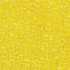 (102) Citrine Yellow Transparent Luster Toho perles de rocaille rondes, perles de rocaille japonais, (102) lustre transparent jaune citrine, 8/0, 3mm, Trou: 1mm, environ1110 pcs / 50 g