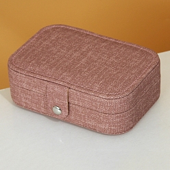 Pale Violet Red PU Leather with Lint Jewelry Storage Box, Travel Portable Jewelry Case, for Necklaces, Rings, Earrings and Pendants, Pale Violet Red, 16x11x5cm