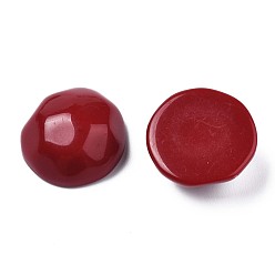 Dark Red Opaque Acrylic Cabochons, Faceted, Half Round, Dark Red, 23x22x11mm, about 140pcs/500g