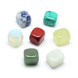 Mixed Stone Natural & Synthetic Mixed Stone Beads, No Hole/Undrilled, Cube, 14~16x14~16x14~16mm