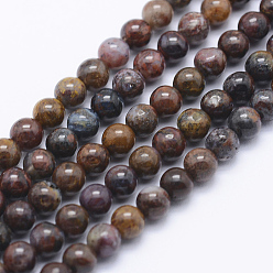 Pietersite Natural Pietersite Beads Strands, Round, 4mm, Hole: 1mm, about 98pcs/strand, 15.7 inch(40cm)