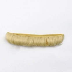 Verge D'or Pâle Cheveux de perruque de poupée de coiffure frange courte fibre haute température, pour bricolage fille bjd making accessoires, verge d'or pale, 1.97 pouce (5 cm)