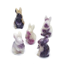 Other Jade Natural Jade Sculpture Display Decorations, for Home Office Desk, Rabbit, 17~19x17~18.5x32~37mm