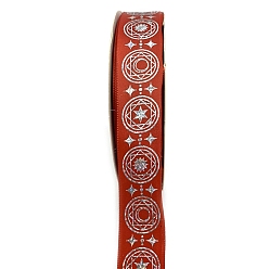 Roja 48 yardas de cinta de poliéster con estampado plateado, cinta redonda impresa para envolver regalos, decoraciones de fiesta, rojo, 1 pulgada (25 mm)