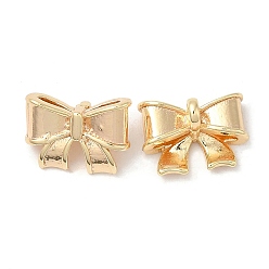 Real 18K Gold Plated Brass Charms, Nickel Free, Bowknot Charm, Real 18K Gold Plated, 8.5x11.5x10mm, Hole: 1.8mm