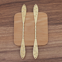 Light Gold Hallazgos de palitos de pelo de aleación, ajustes de esmalte, flor del ciruelo, la luz de oro, 165x15 mm