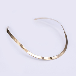 Real 18K Gold Plated 304 Stainless Steel Choker Necklaces, Rigid Necklaces, Real 18K Gold Plated, 4.53 inchx5.51 inch(11.5x14cm)