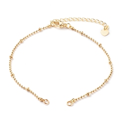 Golden Brass Ball Chain Anklets Making, with Chain Extender, Golden, 8-1/8 inch(20.5cm)