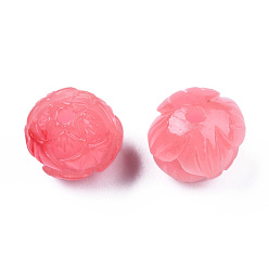 Light Coral Synthetic Coral Beads, Dyed, Imitation Jade, Flower, Light Coral, 10x11x10.5mm, Hole: 1.6mm