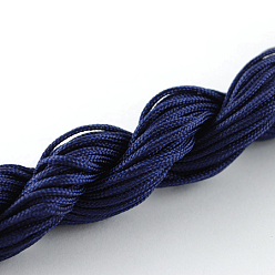 Bleu Nuit Fil de nylon, cordon de bijoux en nylon pour la fabrication de bracelets tissés , bleu minuit, 1mm, environ 26.24 yards (24m)/paquet, 10 faisceaux / sac, environ 262.46 yards (240m)/sac