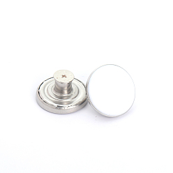 Blanc Épingles à boutons en alliage pour jeans, boutons nautiques, accessoires du vêtement, blanc, 20mm