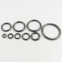 Черный Цвет Металла Легкосплавные пружинные кольца, для украшения сумочки, кольцо, металлический черный , 48x5 мм, отверстие : 38 мм