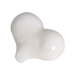 White Acrylic Beads, Imitation Jelly, Heart, White, 16.8x21.7x9mm, Hole: 1.5mm, about 315pcs/bag