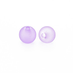 Olive Perles acryliques transparentes, de Style caoutchouté, givré, ronde, olive, 8x7mm, Trou: 1.8mm, environ1745 pcs / 500 g