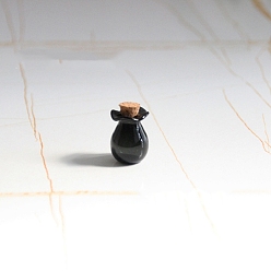 Noir Ornement de bouteilles en verre, accessoires de maison de poupée micro paysage, faire semblant de décorations d'accessoires, noir, 1.5x1.9 cm