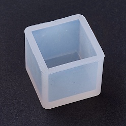Blanco Moldes de silicona, moldes de resina, para resina uv, fabricación de joyas de resina epoxi, cubo, blanco, 25x25x23 mm, interior: 20x20 mm