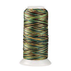 Dark Olive Green Segment Dyed Round Polyester Sewing Thread, for Hand & Machine Sewing, Tassel Embroidery, Dark Olive Green, 3-Ply 0.2mm, about 1000m/roll