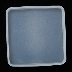 Blanc Moules en silicone, moules de résine, pour la résine UV, fabrication de bijoux en résine époxy, carrée, blanc, 6.4x6.4x0.9 cm, taille intérieure: 6x6x0.7 cm