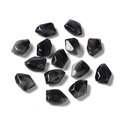 Black Two-tone Opaque Acrylic Beads, Nuggets, Black, 20.5x15.5x7.5mm, Hole: 2mm, about 362pcs/500g