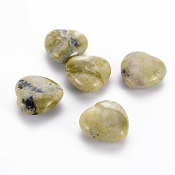 Jade Piedras curativas de jade natural, corazón amor piedras, piedras de palma de bolsillo para el equilibrio de reiki, 29~30x30~31x12~15 mm