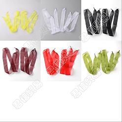 Mixed Color Gorgecraft 6 Pairs 6 Colors Flat Transparency Polyester Chiffon Shoelaces, Mixed Color, 120x37mm