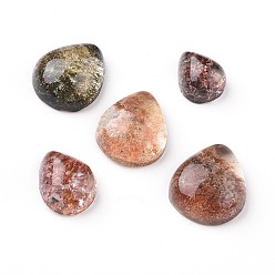 Quartz Lodolite Quartz naturel lodolite / cabochons de jardin en quartz, larme, 14~28x11.5~21x8~8.5mm