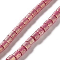Cerise Spray Painted Handmade Polymer Clay Beads Strands, for DIY Jewelry Crafts Supplies, Column, Cerise, 6~6.5x6mm, Hole: 1.8mm, about 63~65pcs/strand, 15.43~15.87 inch(39.2~40.3cm)