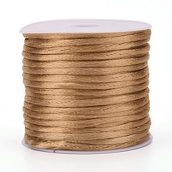 Perú Cuerda de nylon, cordón de cola de rata de satén, para hacer bisutería, anudado chino, Perú, 2 mm, aproximadamente 10.93 yardas (10 m) / rollo