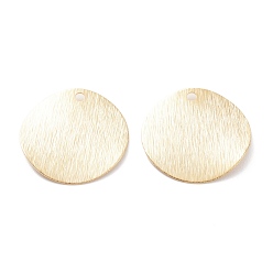 Real 24K Gold Plated Brass Charms, Flat Round, Real 24K Gold Plated, 20x1mm, Hole: 1.6mm