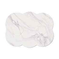 Humo Blanco Tarjetas de presentación de clip de pelo de papel en forma de nube, Tarjeta para presentación de joyas con estampado de mármol para almacenamiento de pinzas para el cabello, whitesmoke, 9x6.9x0.05 cm, agujero: 6.5 mm