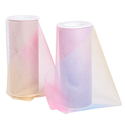 Pink Rubans de maille déco en polyester, tissu de tulle, Tissu à carreaux en tulle pour la fabrication de jupe, rose, 15 cm, 10yards / roll (9.144m / roll)