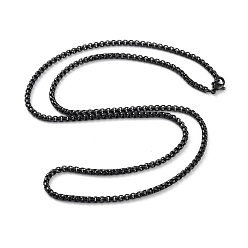 Черный Ионное покрытие (IP) 304 ожерелье-цепочка из нержавеющей стали для женщин, чёрные, 23.82 дюйм (60.5 см)