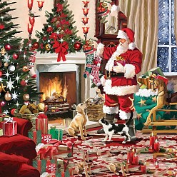 Santa Claus Наборы алмазной живописи на рождественскую тему своими руками, включая стразы из смолы, алмазная липкая ручка, поднос тарелка и клей глина, Дед Мороз, 400x300 мм