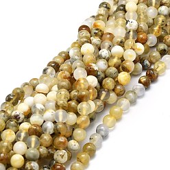 Natural Gemstone Natural Opal Beads Strands, Round, 8mm, Hole: 1mm, about 49pcs/strand, 15.35''(39cm)