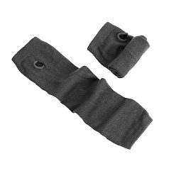Gray Acrylic Fiber Yarn Knitting Fingerless Gloves, Winter Warm Gloves with Thumb Hole, Gray, 310x80mm