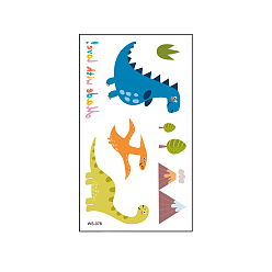 Dinosaur Pegatinas de papel de tatuajes temporales extraíbles a prueba de agua con tema anmial, patrón de dinosaurio, 10.5x6 cm