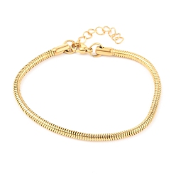 Золотой Унисекс 304 круглые браслеты в виде змеиной цепочки из нержавеющей стали, с карабин-лобстерами , золотые, 2.5 мм, 7-5/8 дюйм (19.5 см)