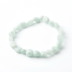 Larimar Bracelets extensibles en perles de larimar naturel pour enfants, pierre tombée, nuggets, diamètre intérieur: 1-3/4~1-7/8 pouce (4.3~4.7 cm)